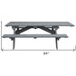 94" Gray Solid Wood Outdoor Picnic Table