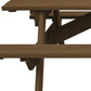 94" Brown Solid Wood Outdoor Picnic Table with Umbrella Hole