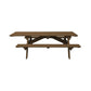 94" Brown Solid Wood Outdoor Picnic Table with Umbrella Hole