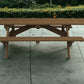 94" Brown Solid Wood Outdoor Picnic Table with Umbrella Hole