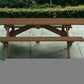 94" Brown Solid Wood Outdoor Picnic Table with Umbrella Hole