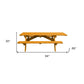 Natural Solid Wood Outdoor Picnic Table Umbrella Hole