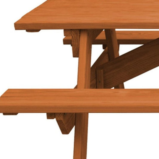 Cedar Chest Solid Wood Outdoor Picnic Table Umbrella Hole
