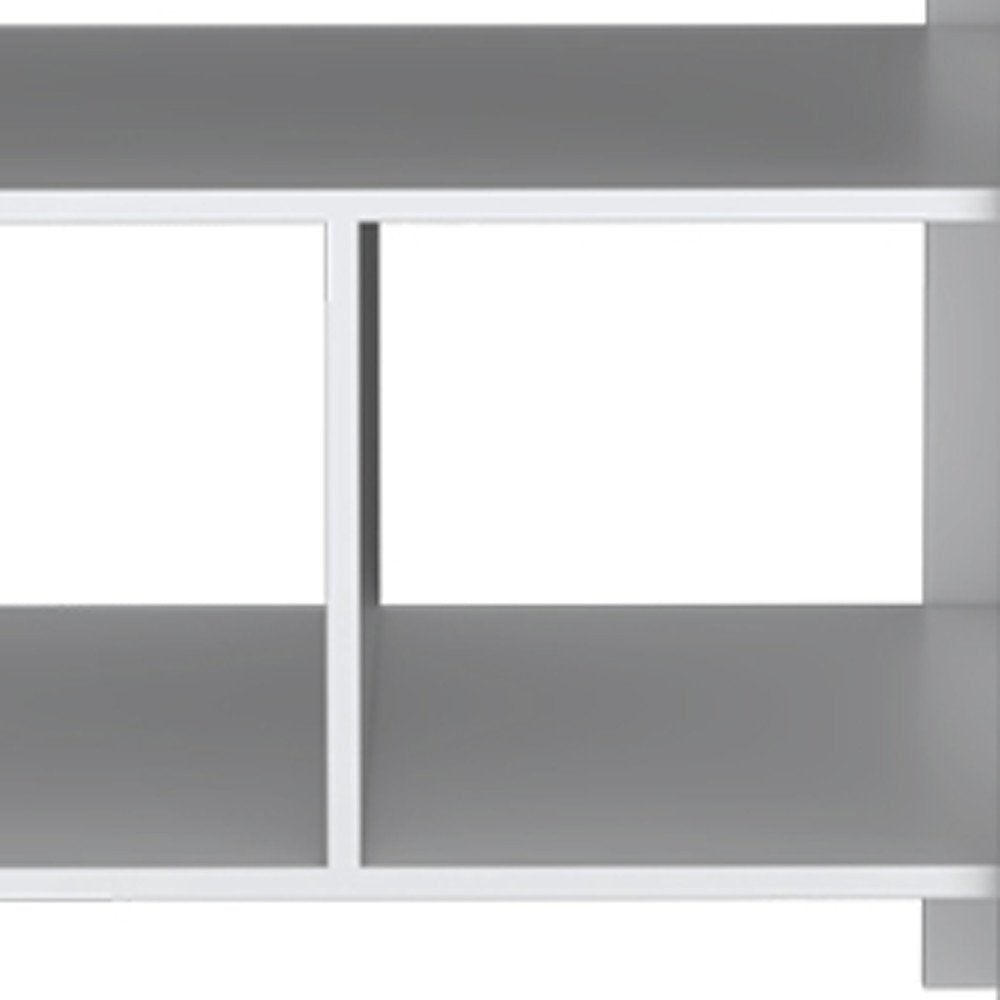 35" Natural and White Wood Kitchen Island With Storage