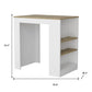 36" Oak and White Wood Kitchen Island With Storage