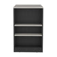 36" Gray and Black Faux Marble and Wood Kitchen Island With Storage