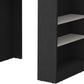 36" Gray and Black Faux Marble and Wood Kitchen Island With Storage
