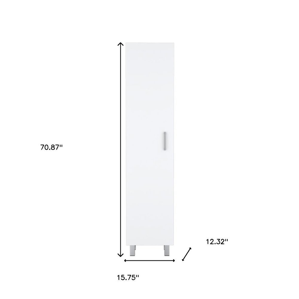 71" White Wood Pantry Or Storage Closet