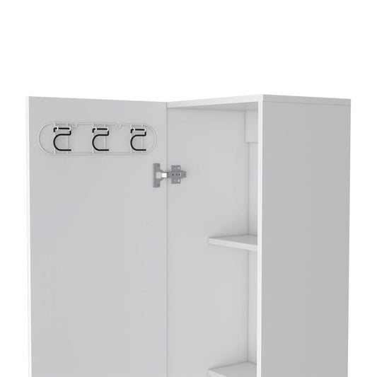 71" White Wood Pantry Or Storage Closet