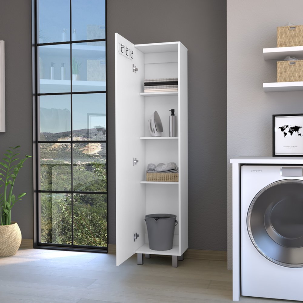 71" White Wood Pantry Or Storage Closet