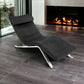 66" Black and Silver Velvet Lounge Chair