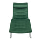 66" Green and Silver Velvet Lounge Chair