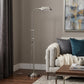 57" Nickel Adjustable Traditional Shaped Floor Lamp With Nickel Square Shade