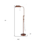 57" Rusted Adjustable Traditional Shaped Floor Lamp With Rust Square Shade
