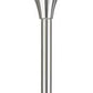 70" Nickel Metal Torchiere Floor Lamp With White Glass Dome Shade