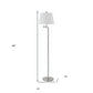 60" Nickel Swing Arm Floor Lamp With White Square Shade