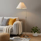 68" Nickel Adjustable Floor Lamp With White Fabric Empire Shade