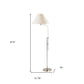 68" Nickel Adjustable Floor Lamp With White Fabric Empire Shade