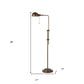 58" Rust Metal Adjustable Swing Arm Floor Lamp With Rust Metal Dome Shade