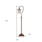 60" Rusted Traditional Shaped Floor Lamp With Rust Transparent Glass Drum Shade
