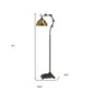 61" Bronze Floor Lamp With Green And Yellow Glass Dome Shade