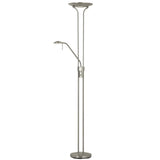 71" Nickel Led Torchiere Floor Lamp With Nickel Dome Shade
