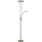 71" Nickel Led Torchiere Floor Lamp With Nickel Dome Shade