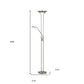71" Nickel Led Torchiere Floor Lamp With Nickel Dome Shade