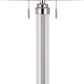 60" Chrome Two Light Traditional Shaped Floor Lamp With White Rectangular Shade
