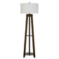 65" Brown Tripod Floor Lamp With White Rectangular Shade