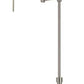 61" Nickel Metal Adjustable Swing Arm Floor Lamp With Gray Shade