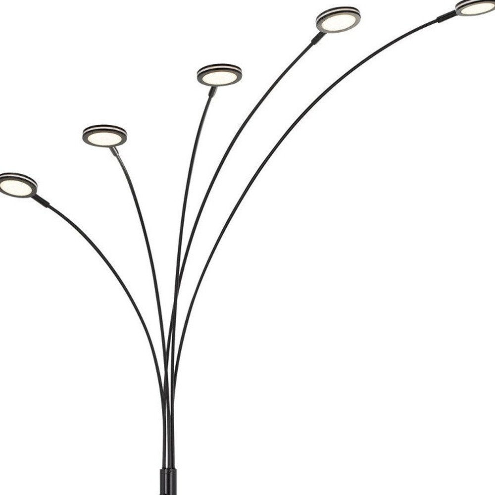 72" Bronze Five Light LED Arc Floor Lamp