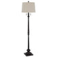 63" Rust Two Light Floor Lamp With Beige Fabric Square Shade
