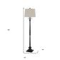 63" Rust Two Light Floor Lamp With Beige Fabric Square Shade