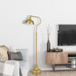 60" Brass Traditional Shaped Floor Lamp With Antiqued Brass Dome Shade