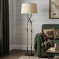 55" Black Traditional Shaped Floor Lamp With Tan Rectangular Shade