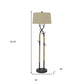 55" Black Traditional Shaped Floor Lamp With Tan Rectangular Shade