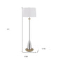 61" Chrome Traditional Shaped Floor Lamp With White Square Shade