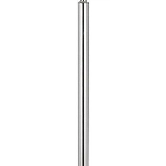 61" Chrome Tray Table Floor Lamp With White Square Shade