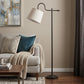 63" Bronze Adjustable Traditional Shaped Floor Lamp With Gray Square Shade