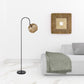 63" Black Traditional Shaped Floor Lamp With Brown Globe Shade