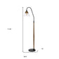 71" Brown Traditional Shaped Floor Lamp With Clear Transparent Glass Empire Shade