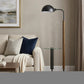 63" Brown Tray Table Floor Lamp With Bronze Transparent Glass Dome Shade