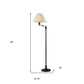 59" Bronze Swing Arm Floor Lamp With Beige Empire Shade