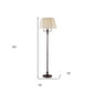 60" Bronze Metal Four Light Floor Lamp With Beige Fabric Square Shade