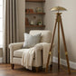 55" Brass Tripod Floor Lamp With Antiqued Brass Dome Shade