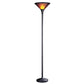 71" Rusted Torchiere Floor Lamp With Brown Dome Shade