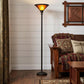 71" Rusted Torchiere Floor Lamp With Brown Dome Shade
