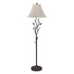62" Grey Traditional Shaped Floor Lamp With Brown Bell Shade