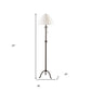 57" Black Traditional Shaped Floor Lamp With White Empire Shade